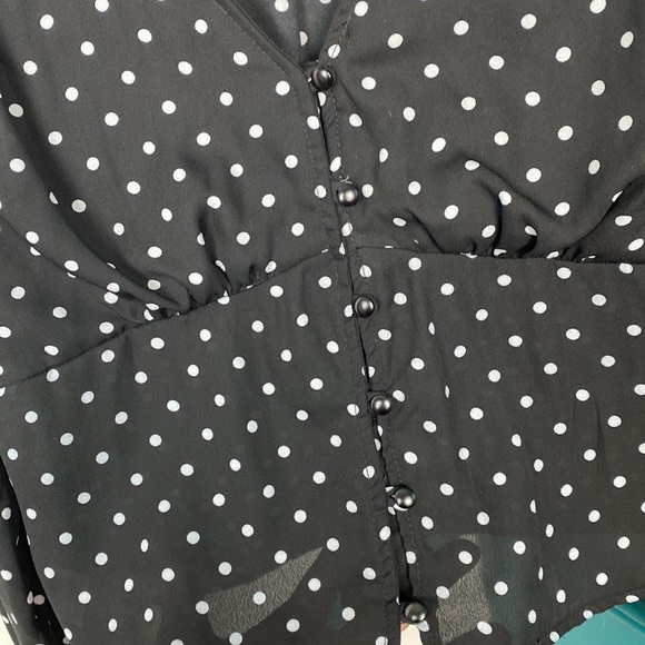 Leith Long Sleeve Polka Dot Top NWOT - Picture 6 of 8